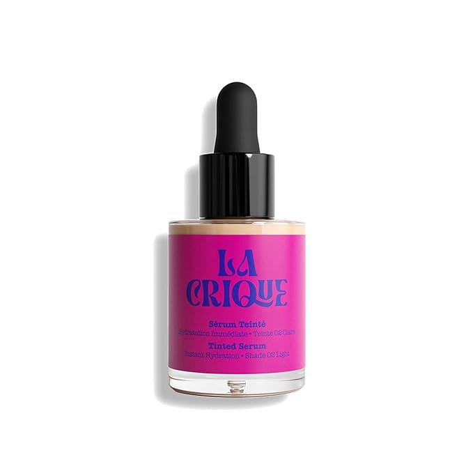 Tinted Serum - Hydrating Face Serum with Hyaluronic Acid - Skin Tint - Lightweight Foundation for Skin Glow - 99% Natural Ingredients - Vegan Makeup & Skincare - 1.0 Fl Oz β 02 Light