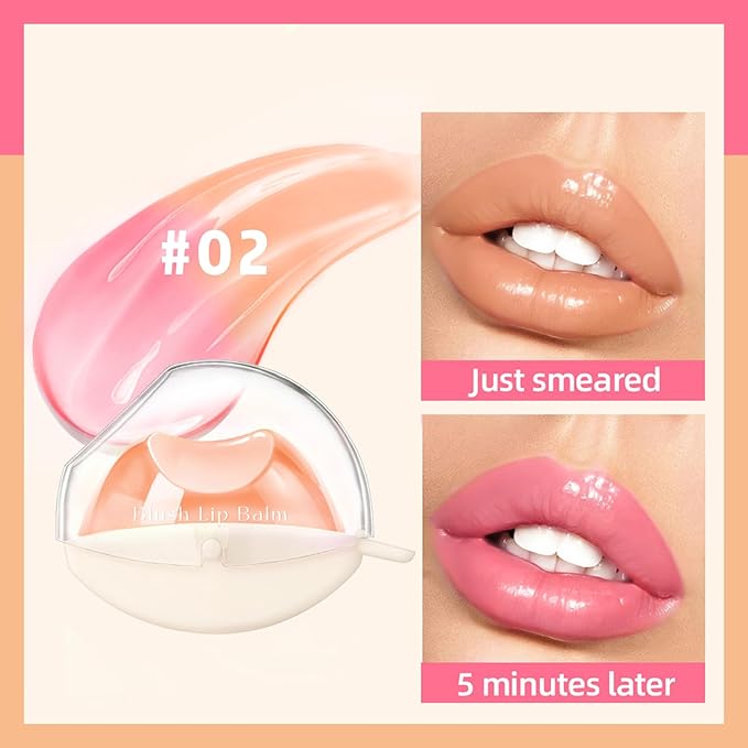 Color Changing Lazy Lipstick, Magic Blush Tinted Lip Balm, PH Temperature Changing Multi-Use Lips and Cheek Jelly Tint Makeup, Hydrating Long Lasting Labiales Magicos Lipstick for Women #2