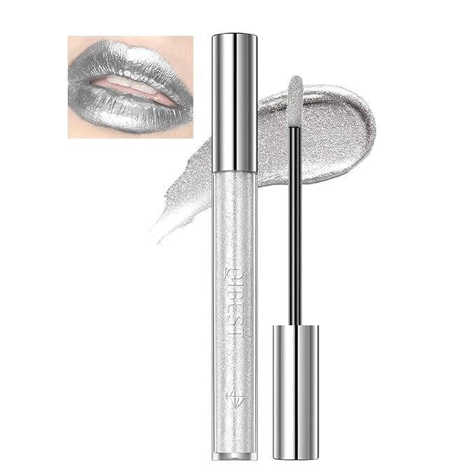 Metallic Diamond Liquid Lipsticks, Silver Lipstick for women, Long