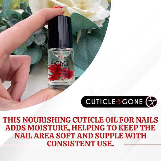 Nail Care Tool, Cuticle Remover Tool with Interchangeable Attachments & Cuticle Oil for Nails, Hydrating Cuticle Oil, Softens Dry Cuticles, Ylang Ylang, 0.27 Fl Oz