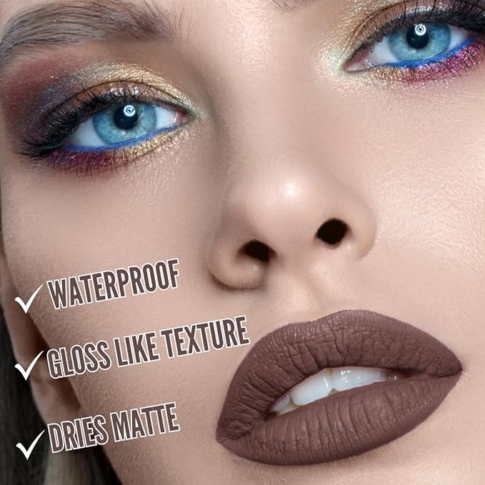 Mynena Brown Long-Lasting Matte Liquid Lipstick Intense Color Smudge-Proof & Waterproof Comfortable Hydrating Shea Butter Vegan & Cruelty-Free | Cyndia