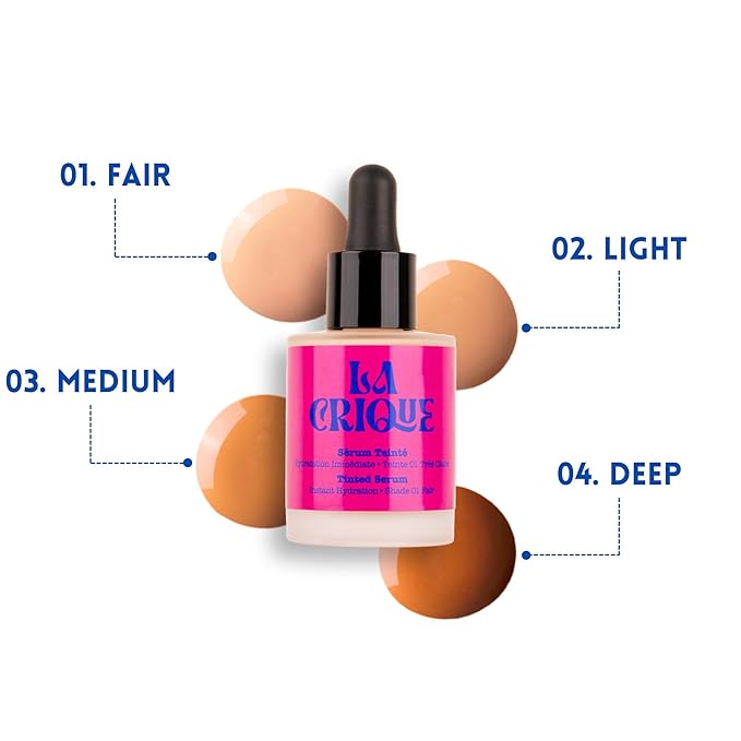 Tinted Serum - Hydrating Face Serum with Hyaluronic Acid - Skin Tint - Lightweight Foundation for Skin Glow - 99% Natural Ingredients - Vegan Makeup & Skincare - 1.0 Fl Oz β 02 Light