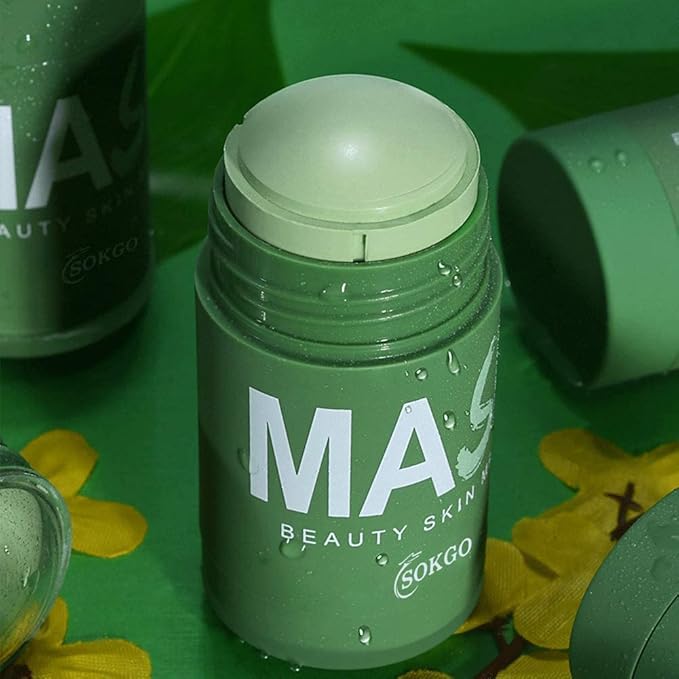 Green Tea Purifying Clay Face Mask, Face Moisturizes Oil Control Blackhead Remover Deep Clean Pore Purifying Clay Stick Deep Cleansing Mask, for All Skin Men Women