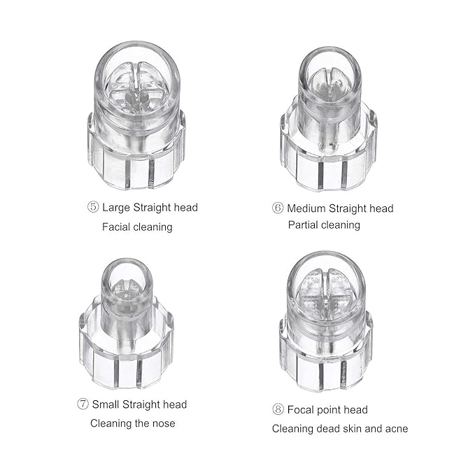 Elitzia Plastic Hydro Dermabrasion Microderma Heads Hydro Facial Aqua Peel Tips Water Peeling Caps Facial Care Skin Cleaning Tool Beauty Machine Replacement Spare Parts 8pcs Per Set(Transparent)