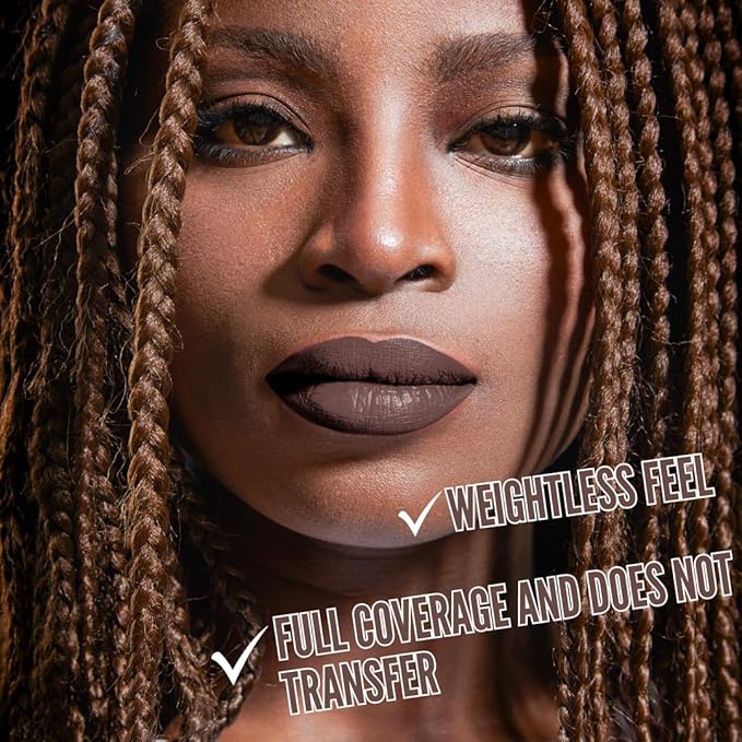 Mynena Brown Long-Lasting Matte Liquid Lipstick Intense Color Smudge-Proof & Waterproof Comfortable Hydrating Shea Butter Vegan & Cruelty-Free | Cyndia