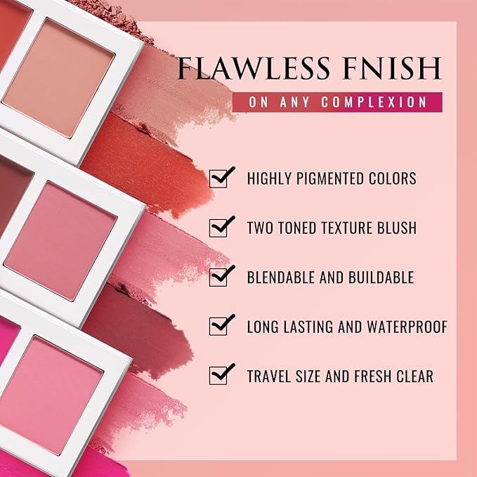 Purple Blush for Cheeks, Highly Pigmented Cream Blush Look Vegan(04#)