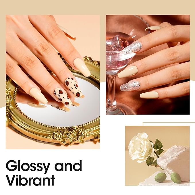 Gellen Nude Gel Nail Polish 18 ML Nude Neutral Gel Polish Beige Skin Tones Soak off UV LED Nail Lamp Nail Polish for Nail Art French Manicure Home Salon DIY Gift, 0.61 Fl Oz