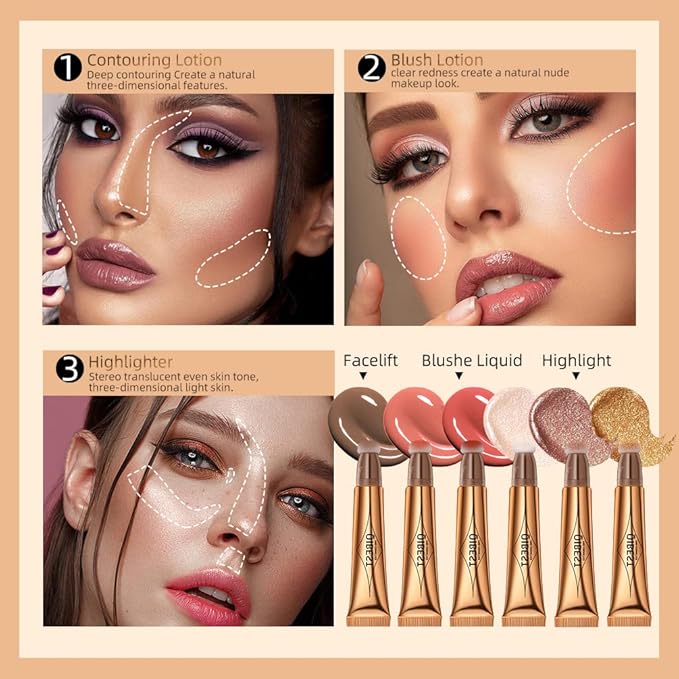 Blush Beauty Wand, Liquid Face Blush with Cushion Cruelty-free(Peach Pink)