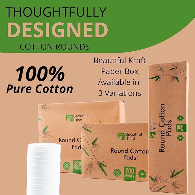 Cotton rounds makeup remover pads