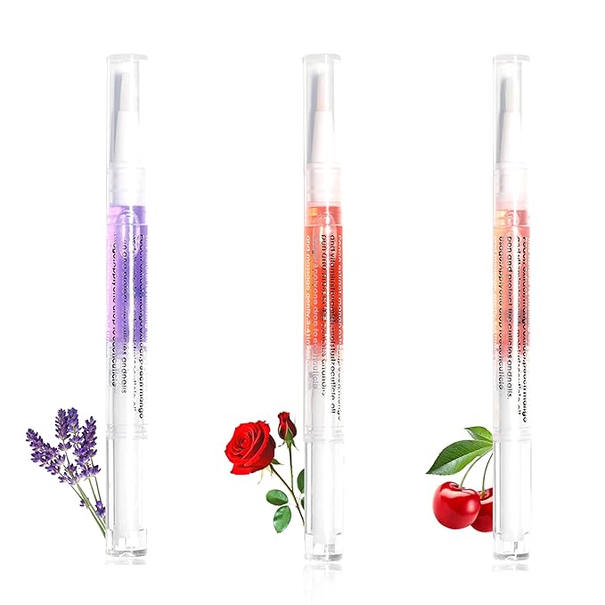 Cuticle Oil Pen for Nails Care,Nail Oil For Strength,Nourish Moisten Care Nail To Reduce Cracking and Dry for Weak Peeling Brittle and Thin Nails (Roses&Lavender&Cherries)
