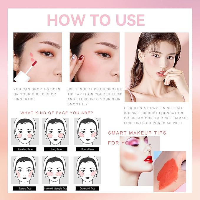 Soft Cream Blush Makeup, Liquid Blush for Cheeks, Oz (03#)