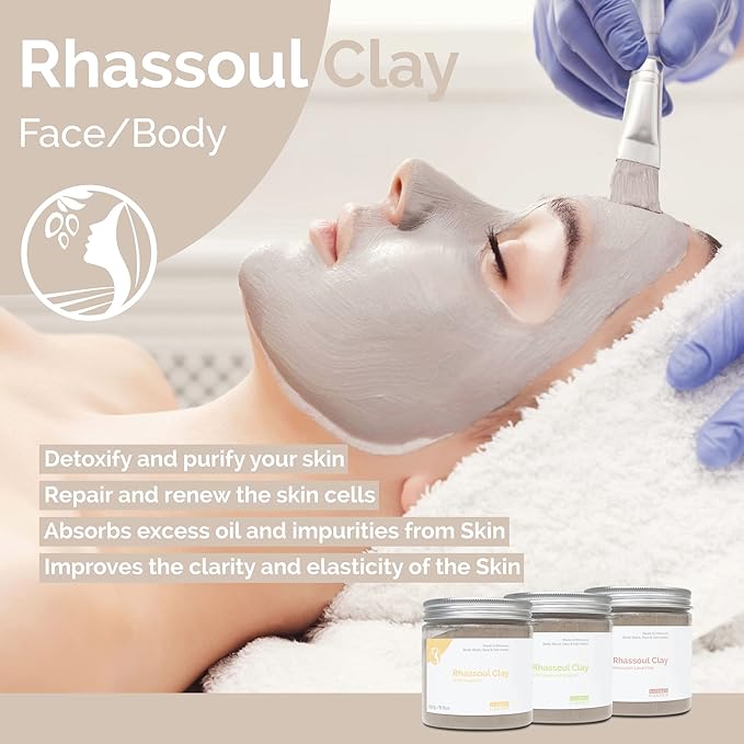 Fatima's Garden Rhassoul with Rose Petals - Soothing Face & Hair Mask, 250g