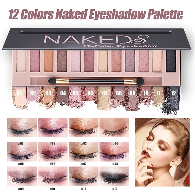 All in One Makeup Kit,Includes Naked Eyeshadow Palette,Liquid
