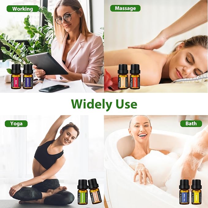 Premium Essential Oils Set - Pure Essential Oils-Perfect for Diffuser, Humidifier, Massage, DIY Candle and Soap Making(60x5 ML)