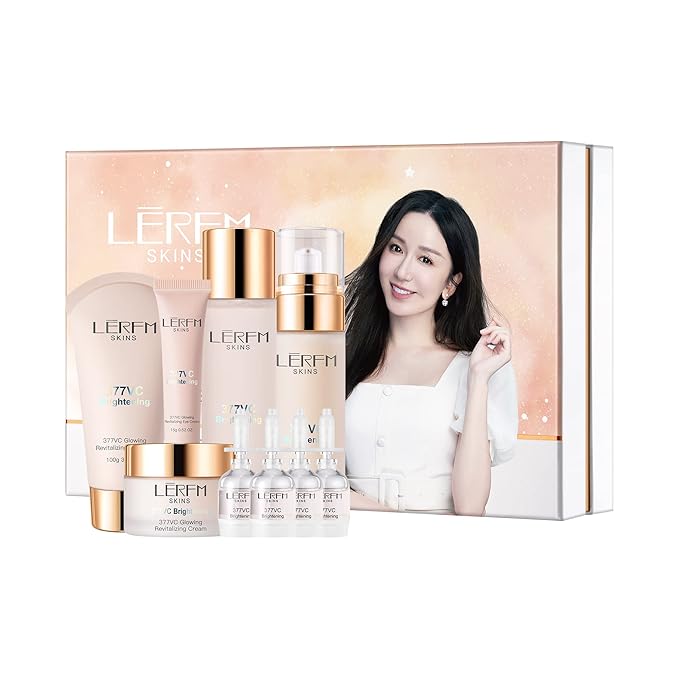 Skin Care Set 9 in 1 Facial Cleanser, Toner, Serum, Face Lotion, Cream & Eye Cream β Hydrating, Anti-Aging &Brightening Daily Routine for Glowing Skin