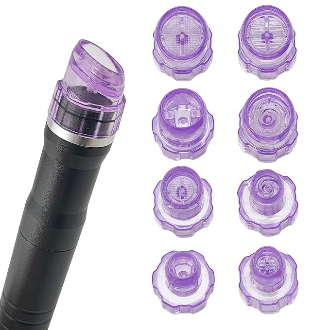 Elitzia Plastic Dermabrasion Microderma Heads Facial Aqua Peel Tips Water Peeling Caps Facial Care Skin Cleaning Tool Beauty Machine Replacement Spare Parts 8pcs Per Set (Lilac)