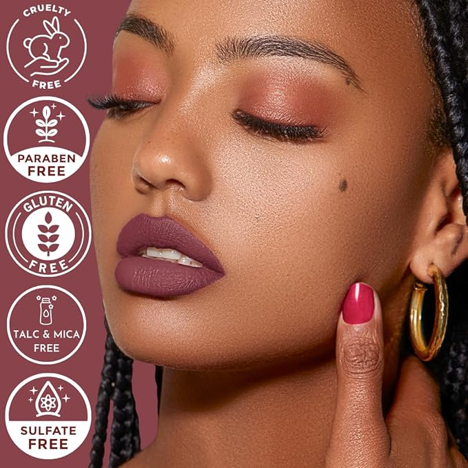 Mynena Maroon Brown Long-Lasting Matte Liquid Lipstick | Intense Color, Smudge-Proof & Waterproof | Comfortable, Hydrating Shea Butter | Vegan & Cruelty-Free | Erin