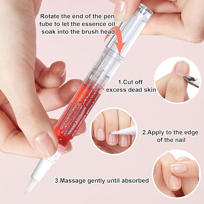 Natural Nail Growth Oil,Nail Growth Oil Pen,Cuticle Oil, Natural Growth Serum For Nails Moisturize -For Growth And Strength, Nail Strengthener For Damaged Nails (Orange oil, 0.18 / Fl Oz)