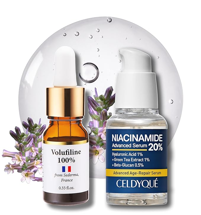 Volufiline & Niacinamide Serum Bundle β 100% Pure Volufiline for Skin Firming + 20% Niacinamide for Pore Minimizing & Brightening β Anti-Wrinkle, Collagen Boosting & Even Skin Tone Korean Skincare