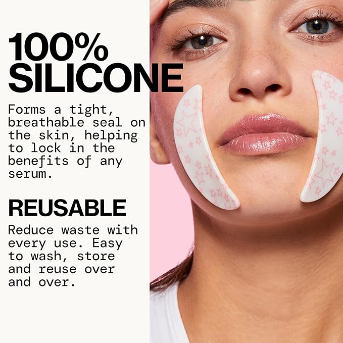 Pacifica Beauty Reusable Smile Line Mask, Skincare, Silicone Mask, For Fine Lines and Wrinkles, Lift and Firm, Pair with Serum, Storage Tin Included, Skin Care, Smile Line Patches, Vegan, 2 Pieces