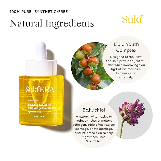 Suki Era Facial Oil, Helps Increase Skin Density, Firmness, and Elasticity, 0.94 Fl Oz