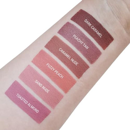 Aromi Matte Liquid Lipstick | Brown Nutmeg Lip Color, Long Wear, Transfer Proof, Paraben, Phthalate, + Gluten Free, Waterproof, Vegan (Dark Caramel)