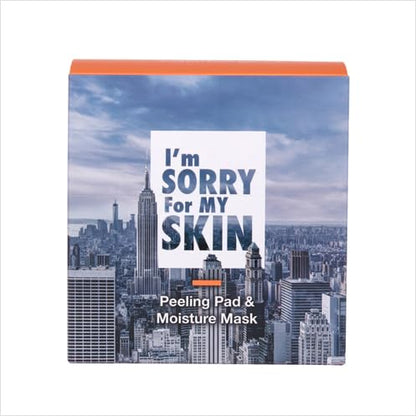 I'M SORRY FOR MY SKIN Peeling Pad & Moisture Mask, Korean Toner & Exfoliating Face Pads, Makeup Remover Cotton Rounds, Glass Skin Self Care Items, 2-Step Skin Care Travel Essentials Kit (Set of 10)