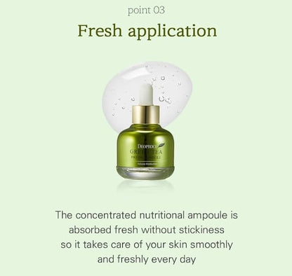 DEOPROCE Green Tea Fresh Ampoule 30ml – Korean Skin Care Hydrating Serum