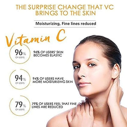 2PCS Vitamin C Facial Serum Essence, Hydration, Skin Moisturized, Vitamin C Serum, Anti Aging & Wrinkle Facial Serum（30ml / 1.01oz）