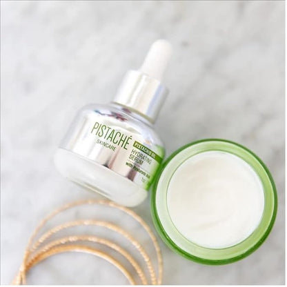 Pistaché Skincare Pistachio Oil Dewy Face Beauty Duo Set + Hyaluronic Acid Face Serum & Face Moisturizer + Hydrates and Nourishes + Vitamin E + Antioxidant
