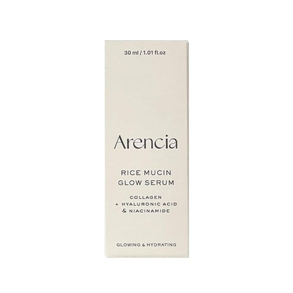 Rice Mucin Glow Serum, Collagen + Hyaluronic Acid & Niacinamide, 1.01 fl oz