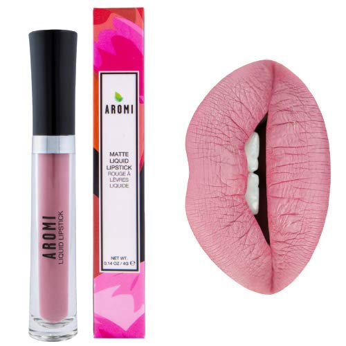 Aromi Pink Nude Matte Liquid Lipstick, Blush Beige Lip Color, Long-lasting Lipstick, Vegan, Cruelty-free, All Day Wear, Handmade (Toasted Almond)