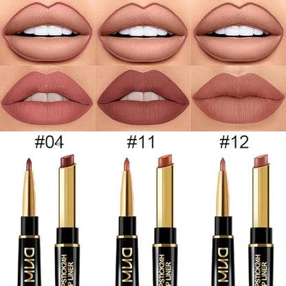 evpct 3Pcs Chestnut Nude Brown Matte Lip Line
