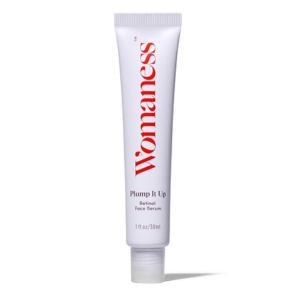 Womaness Plump It Up Retinol Serum – Roll-On Hydrating Face Serum for Women w/Hyaluronic Acid & Collagen Boosting Retinol – Anti Aging for Fine Lines, Wrinkles & Smoothing Ceramide NG Skin Care 30ml
