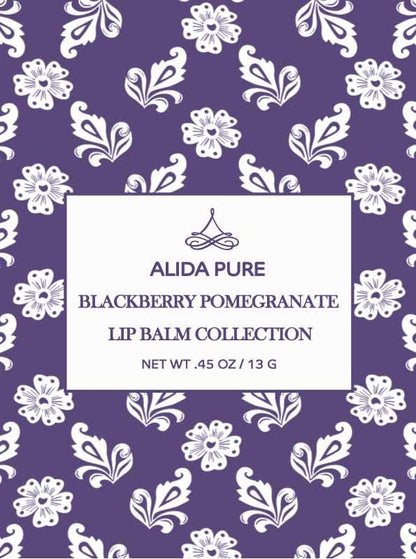 Blackberry Pomegranate Lip Balm Collection, Vegan Lip Balm Set, Beeswax Free, with Avocado Oil, Organic Jojoba Oil, and Vitamin E, Natural Moisturizer for Dry, Chapped Lips, 3 Tube Set