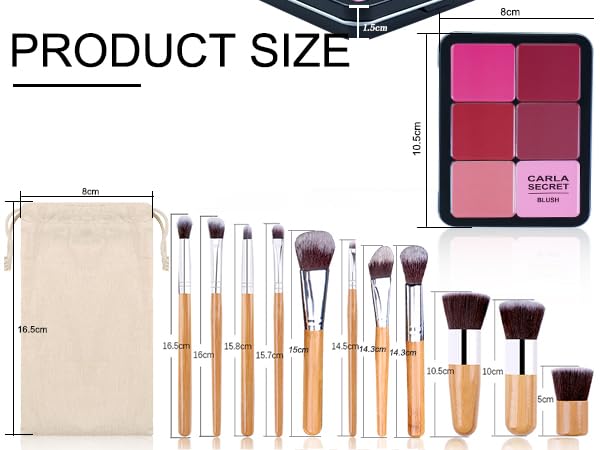 Makeup Blush Palette + Cream Contour Palette Kit,