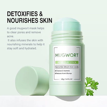 Clay Mask For Face, Vitamin C Face Masks with Turmeric and Kaolin Clay, Deep Cleansing Pores, Skincare Facial Mask for Refining Pores and Controlling Oil, (Mugwort)