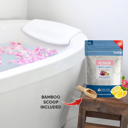 Postpartum Sitz Bath Soak 128 Ounces (8 Lbs) Bulk Bag Postpartum Care for New Moms Bath Salt with Essential Oils in Easy Press Lock BPA Free Pouch Made with Natural Ingredients Made in USA