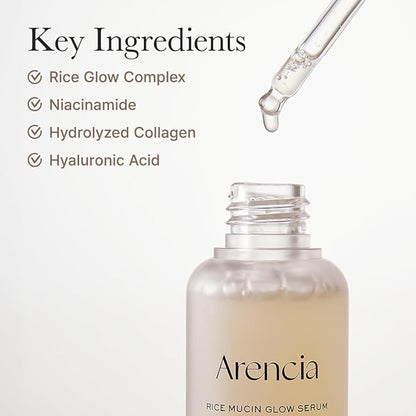 Rice Mucin Glow Serum, Collagen + Hyaluronic Acid & Niacinamide, 1.01 fl oz