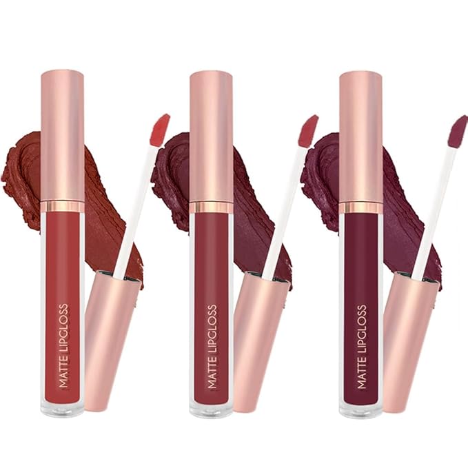 3 Pcs Matte Liquid Lipstick Makeup Set, Waterproof Quick-drying