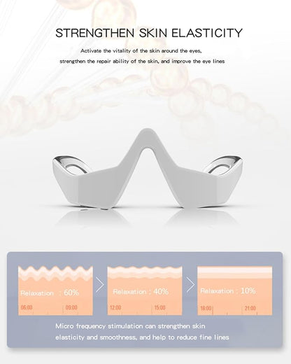 3D Eye Massager, Advanced Beauty Device for Dark Circles, Puffiness, and Wrinkles Reduction, Eyecare Glasses for Relaxation and Improved Eye Beauty Care Machine(White)