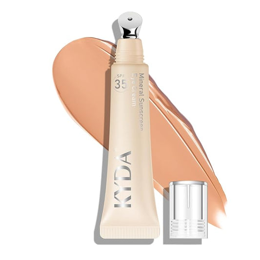 KYDA Mineral Sunscreen Eye Cream, SPF 35, 3-in-1 Under Eye Cream for Dark Circle and Fine Lines