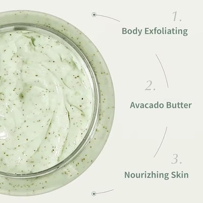 Crema de aguacate Ice Cream Body Facial Scrub - Exfoliante corporal natural y exfoliante facial - Exfoliante facial de aguacate exfoliante de azúcar - Lavado facial exfoliante - Organic -Coreano