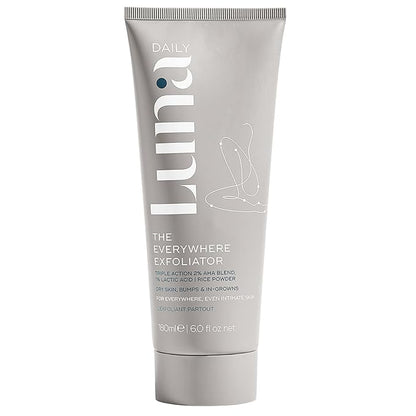 Gentle Body Exfoliator | Hydrating Acid-Based Scrub for Women | With Glycolic Acid, Lactic Acid, Rice Powder & Vitamin E | Smooths, Softens & Evens Tone | pH-Balanced & Vegan, 180ml