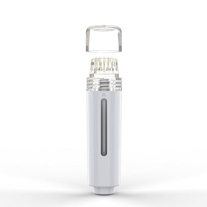 AQUA STAMP 2-in-1 Titanium Derma Stamp | 0.25mm Gold Micro Needles | Manual Microneedling Tool for Face Lips Scalp Care | Portable Serum Applicator with Storage Tube