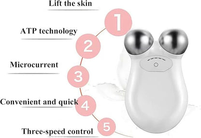 Microcurrent Facial Device,Enhances The Ability to Lift The Face and Tighten The Skin,Facial Wrinkle Equipment，White