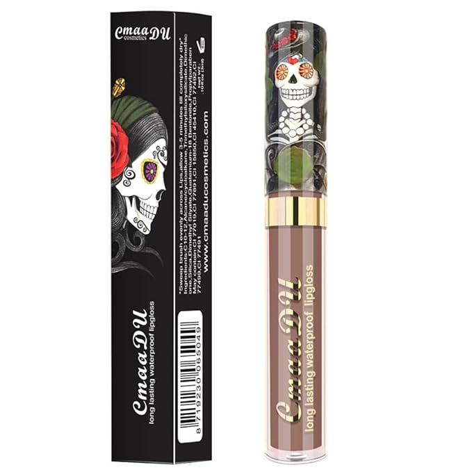 Skull Style Lipstick Matte Red Pink Purple Brown Long