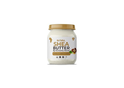 Natural Shea Butter by Excluniq World | Deep Moisturizer for Skin and Hair | Ideal for DIY Skincare, Haircare, and Natural Remedies | Unrefined, Raw, and Organic Soothing balm in 16 Oz Jar