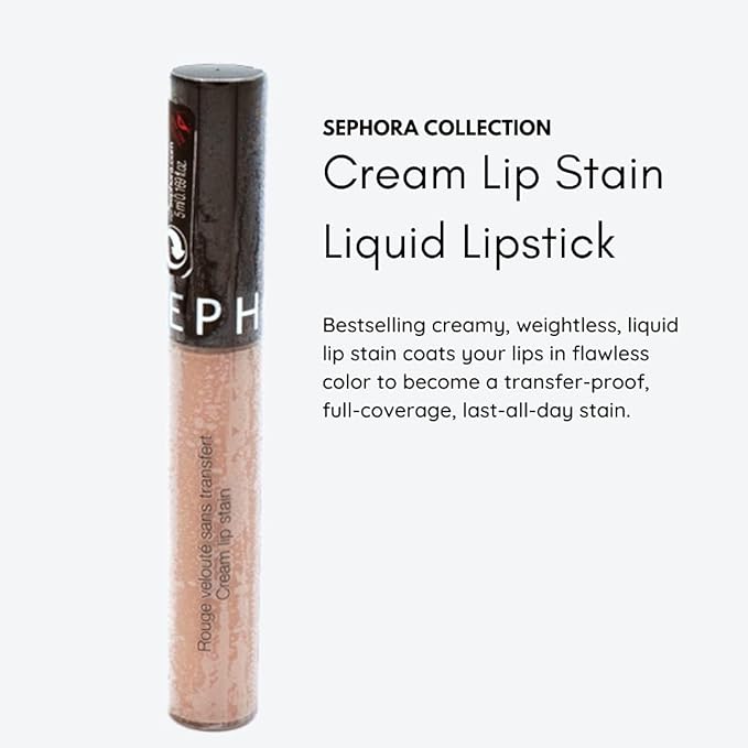 Sephora Collection Cream Lip Stain Liquid Lipstick, 32 Nude Blush - Matte Finish, Long Lasting Lip Color Makeup, Pigmented Longwear Lipstick, Full Coverage
