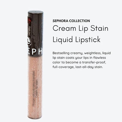 Sephora Collection Cream Lip Stain Liquid Lipstick, 32 Nude Blush - Matte Finish, Long Lasting Lip Color Makeup, Pigmented Longwear Lipstick, Full Coverage